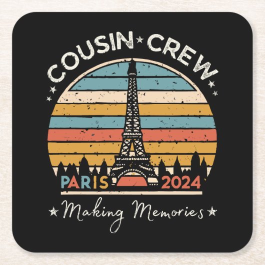 パリ・フランスMaking Memories 2024 スクエアペーパーコースター (正面)