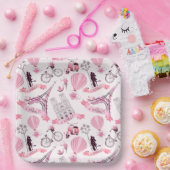 パリ フローラル ペーパープレート (パーティー)