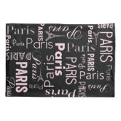 パリ，ブラック，ピンク，パリプリント 枕カバー (裏面)