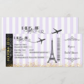 パリ　ボーディングパス　ご招待, パリ　ご招待 招待状 (正面/裏面)