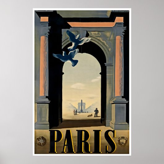 パリ ポスター フランス 壁 アート 旅行 印刷 (TR57)a (正面)