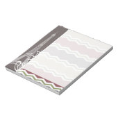 パリ、マルーン、ブラウン、タン、グリーンシェブロン ノートパッド (回転)