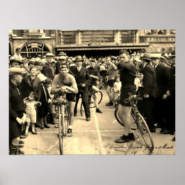 パリ・ルーベ自転車レース 1900 色彩の再現 ポスター