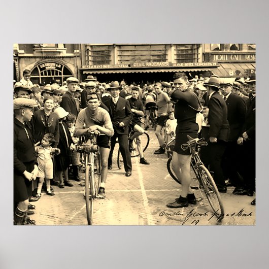 パリ・ルーベ自転車レース 1900 色彩の再現 ポスター (正面)