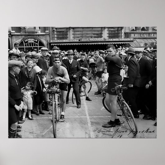パリ・ルーベ自転車レース 1900 色彩復元 ポスター (正面)