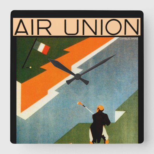 パリ – ロンドン – パリバイエア スクエア壁時計 (正面)