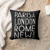 パリ、ロンドン、ローマおよびニューヨークの枕 クッション (ブランケット)