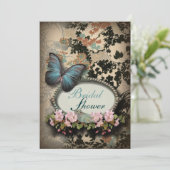 パリ ヴィクトリアン フローラル フレンチ バタフライ 招待状 (スタンド正面)