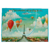 パリ/ヴィンテージのポスター上のPixDezinesバルーン ラージペーパーバッグ (裏面)