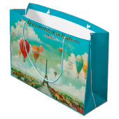 パリ/ヴィンテージのポスター上のPixDezinesバルーン ラージペーパーバッグ (裏面アングル)