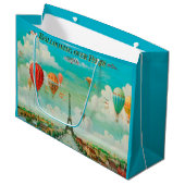 パリ/ヴィンテージのポスター上のPixDezinesバルーン ラージペーパーバッグ (正面アングル)