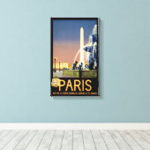 パリ・ヴィンテージ旅行ポスター復元 キャンバスプリント (インサイチュ (ウッドフロア))