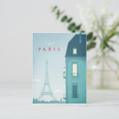 パリ ヴィンテージ トラベル ポスター - アート ポストカード (スタンド正面)