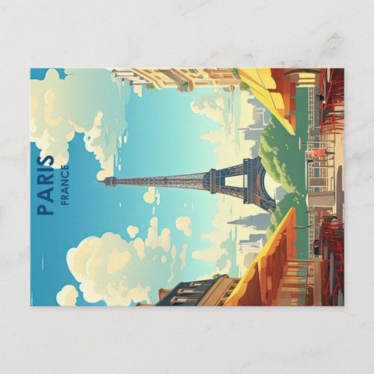 パリ ヴィンテージ トラベル ポスター ポストカード (正面)