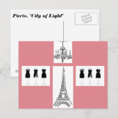 パリ 光の街 エッフェル塔 フランス ポストカード (正面/裏面)