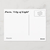パリ 光の街 エッフェル塔 フランス ポストカード (裏面)