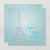 パリ、冬の結婚式招待状 招待状 (正面/裏面)