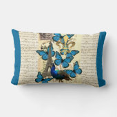 パリ、孔雀および蝶 ランバークッション (裏面)