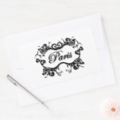 パリ（巻物付き） 長方形シール (封筒)