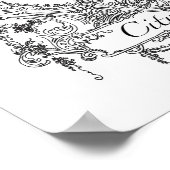 パリ：愛の街ポスターアートイラストレーション ポスター (角)