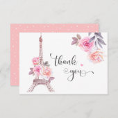 パリ 感謝カード 花のエッフェル塔 (正面/裏面)