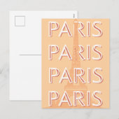 パリ、旅行アート、パステルトラベルアート シーズンポストカード (正面/裏面)
