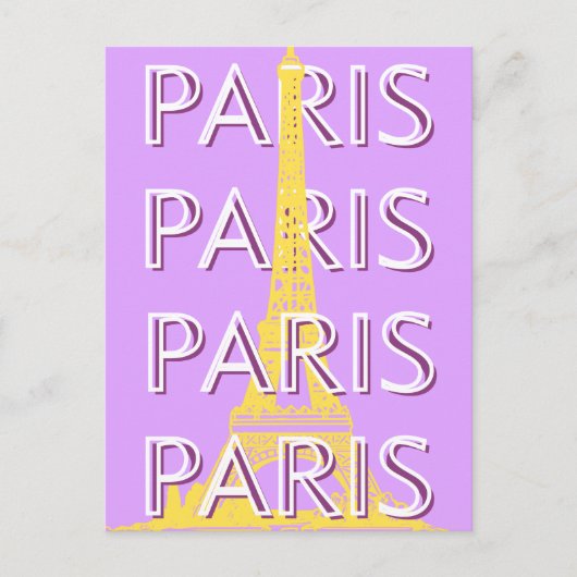 パリ、旅行アート、ミニマリスト、パステルトラベルアート シーズンポストカード (正面)