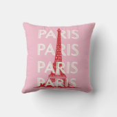 パリ、旅行アート、レトロアート、ピンク クッション (裏面)