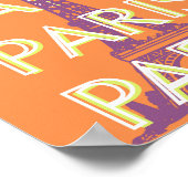 パリ、旅行アート、レトロ旅行アート ポスター (角)