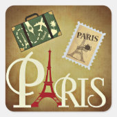パリ、旅行 スクエアシール (正面)