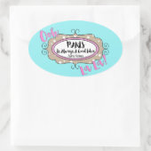 「パリ」 楕円形シール (バッグ)