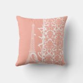 パリ;深いピーチダマスク クッション (裏面)