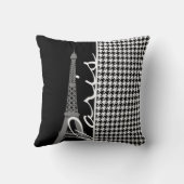 パリ、白黒千鳥格子の クッション (裏面)