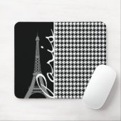 パリ、白黒千鳥格子の マウスパッド (マウス)
