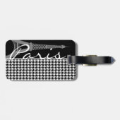 パリ、白黒千鳥格子の ラゲッジタグ (裏面横)