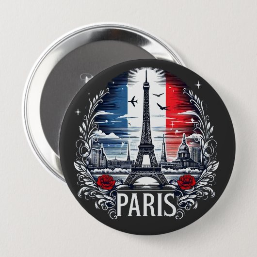 パリ 缶バッジ (正面&裏面)