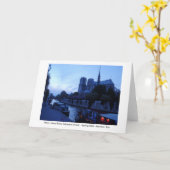 パリ-薄暗がりのNotre Dame カード (黄色い花)