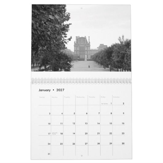 パリ-都市の場面 カレンダー (1月 2027)