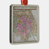 パリ、1800年6月の地図 メタルオーナメント (右)