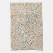 パリ(1892年)のヴィンテージの地図 キッチンタオル (縦)