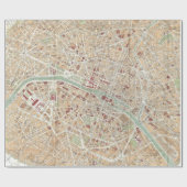 パリ(1892年)のヴィンテージの地図 ラッピングペーパー (フラット)