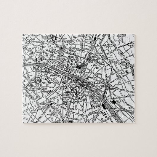 パリ(1911年)のヴィンテージの地図 ジグソーパズル (横)