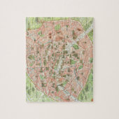 パリ(1920年)のヴィンテージの地図 ジグソーパズル (縦)