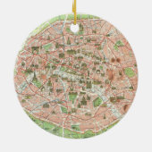パリ(1920年)のヴィンテージの地図 セラミックオーナメント (裏面)
