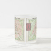 パリ(1920年)のヴィンテージの地図 フロストグラスマグカップ (中央)