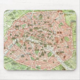 パリ(1920年)のヴィンテージの地図 マウスパッド
