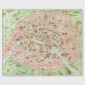 パリ(1920年)のヴィンテージの地図 ラッピングペーパー (フラット)