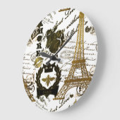 パリ: La旅行エッフェル ラージ壁時計 (傾斜)