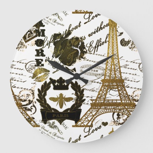 パリ: La旅行エッフェル ラージ壁時計 (正面)