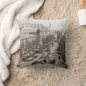 パリ: Les Halles、C1900 クッション (ブランケット)